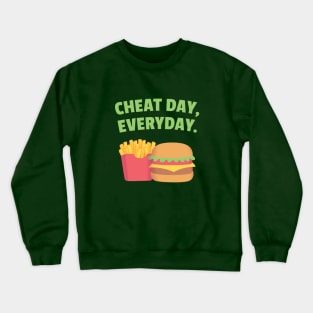 Fries and Burger, Cheat Day, Everyday Crewneck Sweatshirt